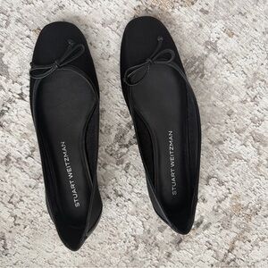 Stuart Weitzman Black Bow Flats
